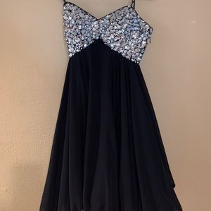 Black sequined/jeweled formal dress